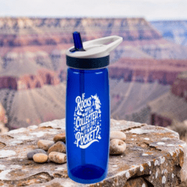 Bulk Custom Printed Bottle with Flip-up Straw and Carry Handle