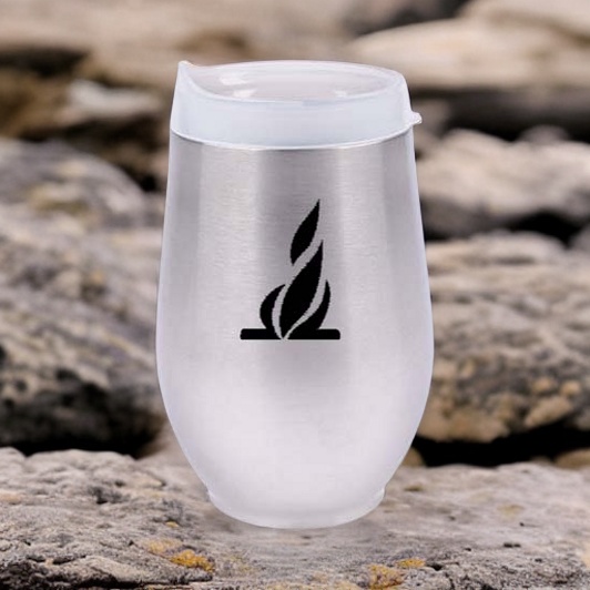 Sunfish-Bulk Custom Printed Stainless Steel Wine Glass with Sipper Lid