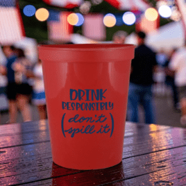 Bulk Custom Printed 16oz Reusable Plastic Stadium Cup Made in the USA