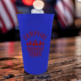 Bulk Custom Printed 22oz Reusable Plastic Stadium Cup Made in the USA