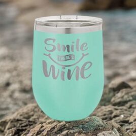 Begonia- Bulk Custom Printed 12oz Stainless Steel Stemless Wine Glass