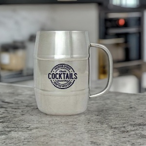 Stainless steel thermo mug - white | mugs with logo printed as promotional  items