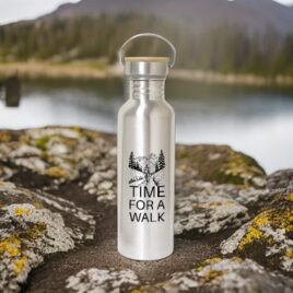 Trek Bottle- Bulk Custom Printed Stainless Steel Sports Bottle With Metal Lid And Carabiner