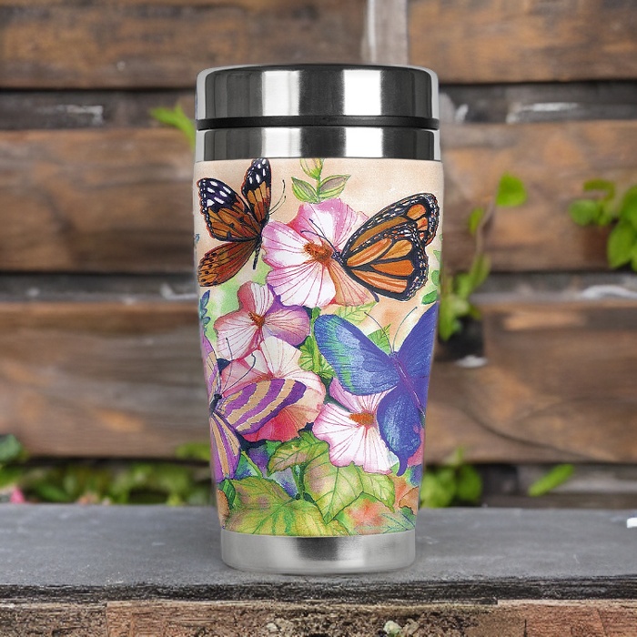 Mugzie -Bulk Custom Printed Double-Wall Stainless Steel 20oz Thermal Tumbler with Full Color Wrap
