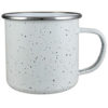 Blank Enamel Mug- Bulk 16oz Speckled Two Tone Enameled Steel Cup with Stainless Rim