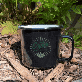 Country Cup- Bulk Custom Two Color Print 16oz Enameled Steel Cup with Black Rim