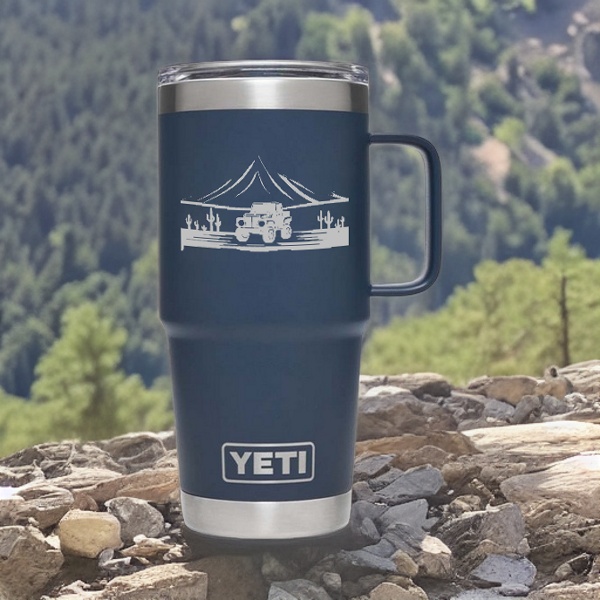 Yeti- Bulk Custom Engraved YETI Travel Mug 20oz with Stronghold Lid