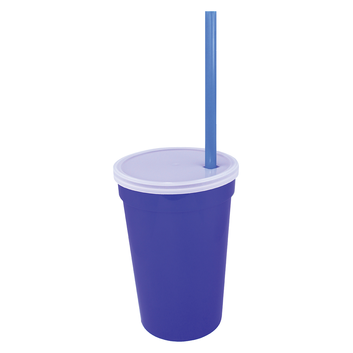 Dark blue with blue straw