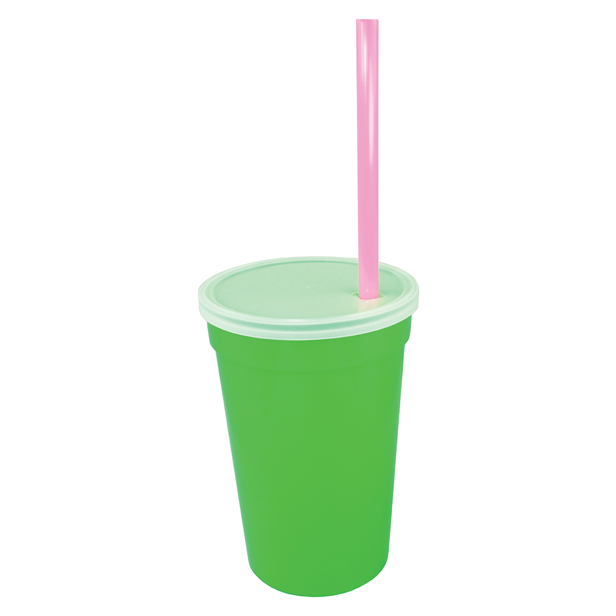 Neon Green with Pink Straw