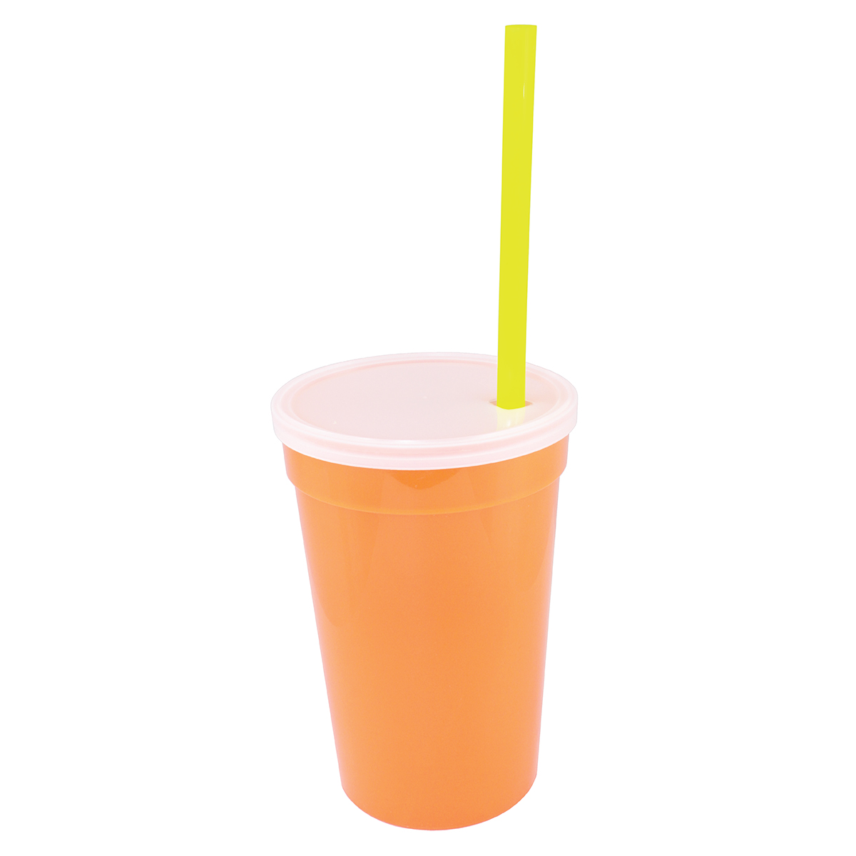 Neon Orange with yellow straw