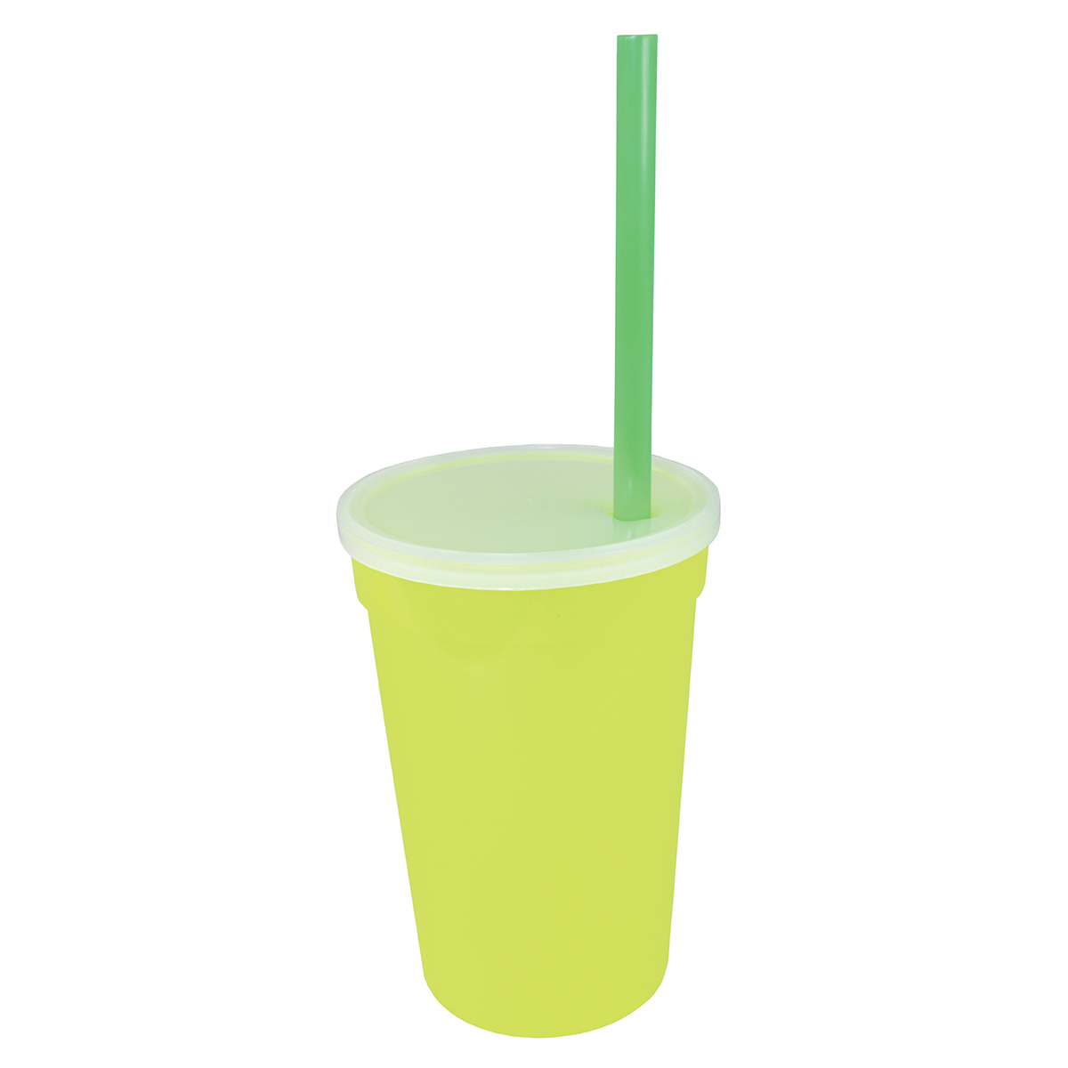 Neon Yellow with green straw