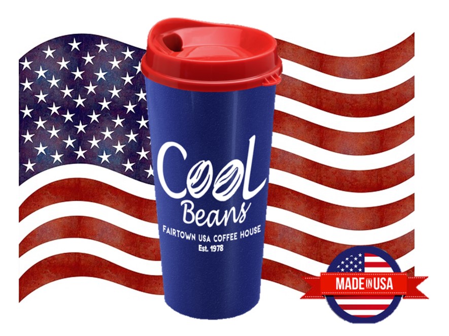 USA made Bulk Custom 20oz reusable tumbler coffee cup with lid