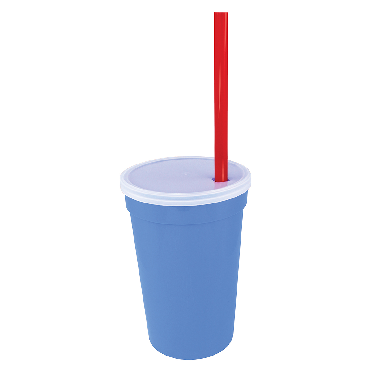 blue with red straw