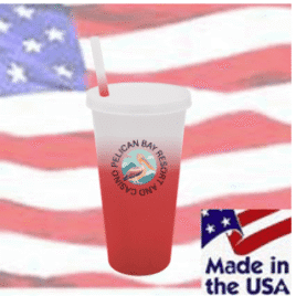 Full Color Custom Printed 26oz Color Change Tumbler with Straw