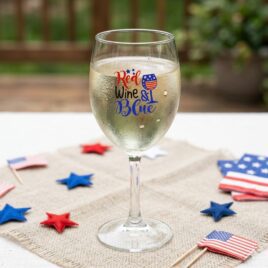 Harbor Light- Bulk Custom Full Color Printed 10oz Goblet Optic Stem Glass Made in the USA