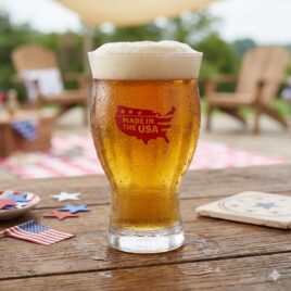 Bulk Custom Printed 16.75oz Large Craft Beer Glass Made in the USA