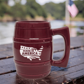 Bulk Custom Printed 20oz Ceramic Barrel Mug made in the USA