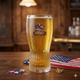 Bulk Custom Full Color Printed 9oz Gripper Pub Glass Made in the USA