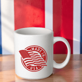 Bulk Custom Printed 11oz Ceramic Mug made in the USA