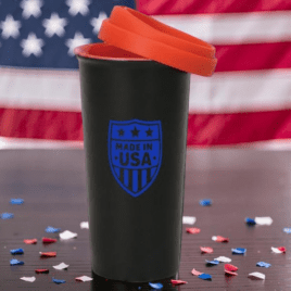 Bulk Custom Printed 14oz Double-Wall Ceramic Travel Tumbler made in the USA