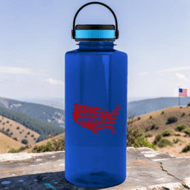 Bulk Custom Printed 36oz Bottle with Grip Lid, MADE IN THE USA