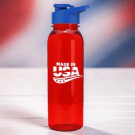 Gazelle- Bulk Custom Printed 24oz Bottle with Drink-Thru Lid, MADE IN THE USA