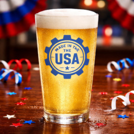 Bulk Custom Printed 16oz Pint Glass Made in the USA