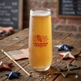 Bulk Custom Printed 8.5oz Stemless Flute Glass Made in the USA