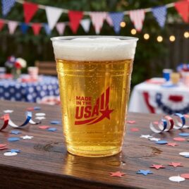Bulk Custom Printed 16oz Clear Glass Fill Up Cup Made in the USA